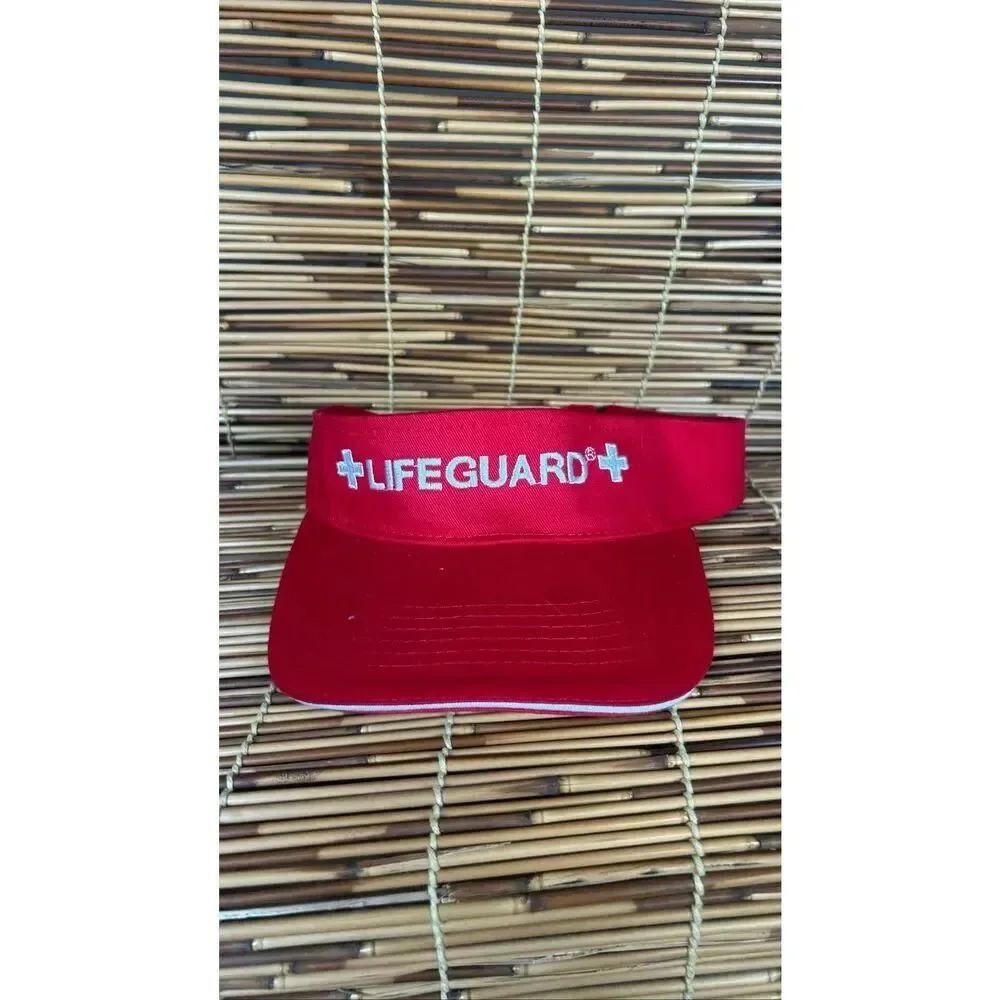 Lifeguard Visor Officially Licensed Red and White
